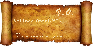 Vallner Osszián névjegykártya